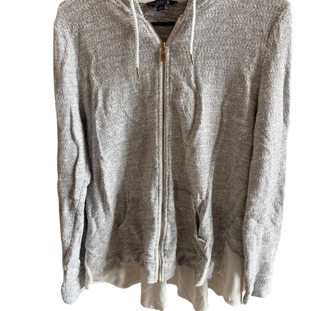 Tommy Hilfiger Gray Hooded Cardigan